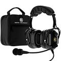 KA-1 General Aviation Headset for Pilots - Mono and Stereo Compatibility, Passive Noise Reduction, Noise Canceling Microphone, Gel Ear Seals, Adjustable Headband & Headset Bag