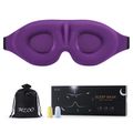 MZOO Sleep Eye Mask for Side Sleeper Men Women, Zero Eye Pressure 3D Sleeping Mask, Light Blocking Patented Design Night Blindfold, Soft Eye Shade Cover for Travel, Purple