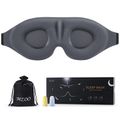MZOO Luxury Sleep Eye Mask for Side Sleeper Men Women, Zero Eye Pressure 3D Sleeping Mask, Light Blocking Patented Design Night Blindfold, Soft Eye Shade Cover for Travel, Grey