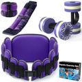 Water Aerobics Pool Exercise Equipment: Sportneer Water Workout Combo Set Includes High Density Water Dumbbell Aqua Belt Water Ankle Weights for Aquatic Therapy Pool Fitness Water Exercise Purple