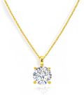 FeyaGaden Moissanite Necklace for Women Men, 1ct-2ct DEF Color Lab Created Moissanite Pendant Necklace，925 Sterling Silver necklace with 18K White Gold Plated,Safety Friction Back (Yellow Gold Plated, 1 carat)