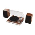 Syitren KORUS Record Player with External Speakers,Bluetooth Turntable,Belt-Drive Turntable 2-Speed, Adjustable Counterweight,Vintage LP Players