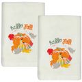 AEUEFUEA Hallo Fall Hand Towels 2-Pack, Cotton Autumn Thanksgiving Embroidered Towels for Bathroom, Kitchen, Cooking, 13.7 in × 29.5 in